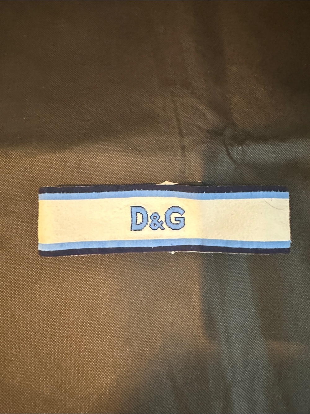 Vintage D&G Dolce & Gabbana Logo Striped Headband Y2K